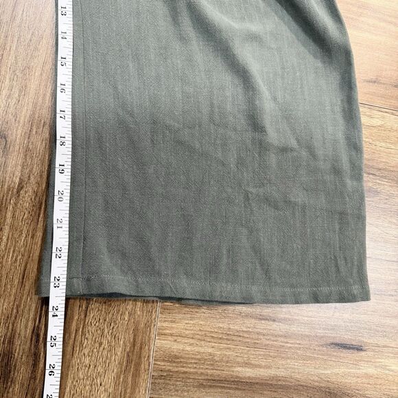 Anrabess Linen Blend Loose High Waist Wide Leg Crop Pants Women Size Medium - Picture 8 of 8